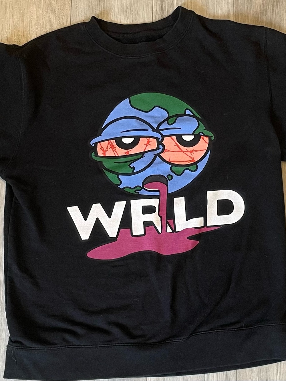 Official Juice WRLD 999 Club "WRLD" Earth Logo Crewneck Sweatshirt